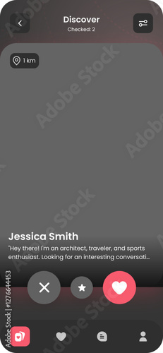 Date, Relations, Social Communication, Chat with friends & Dating Mobile App & Black Ui Kit Template