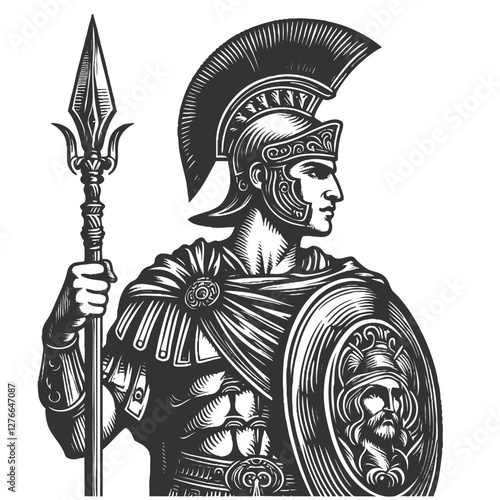 Ancient Roman Soldier vector illustration