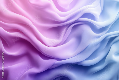 Wallpaper Mural Draped pastel fabric with a gradient of purple and blue hues, showcasing soft, luxurious texture. Torontodigital.ca