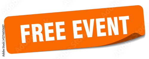 free event sticker. free event label