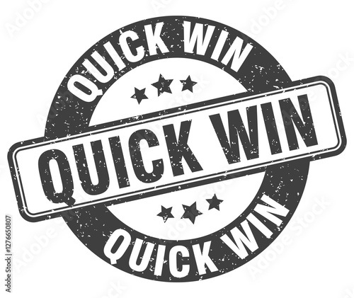 quick win stamp. quick win label. round grunge sign