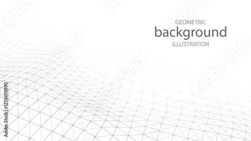 Geometric shapes. A wave smoothly dissolving into a light background. 3D rendering.