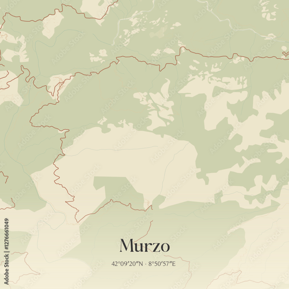 Obraz premium Vintage map of Murzo, France.
