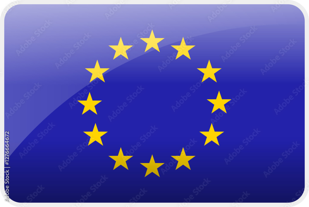 Flag Icon of European Union Country,National Vector Flag Iconic Symbol and Colors of European Union flag. Flag Icon of European Union Country,National Vector Flag Iconic Symbol and Colors of European Union flag.