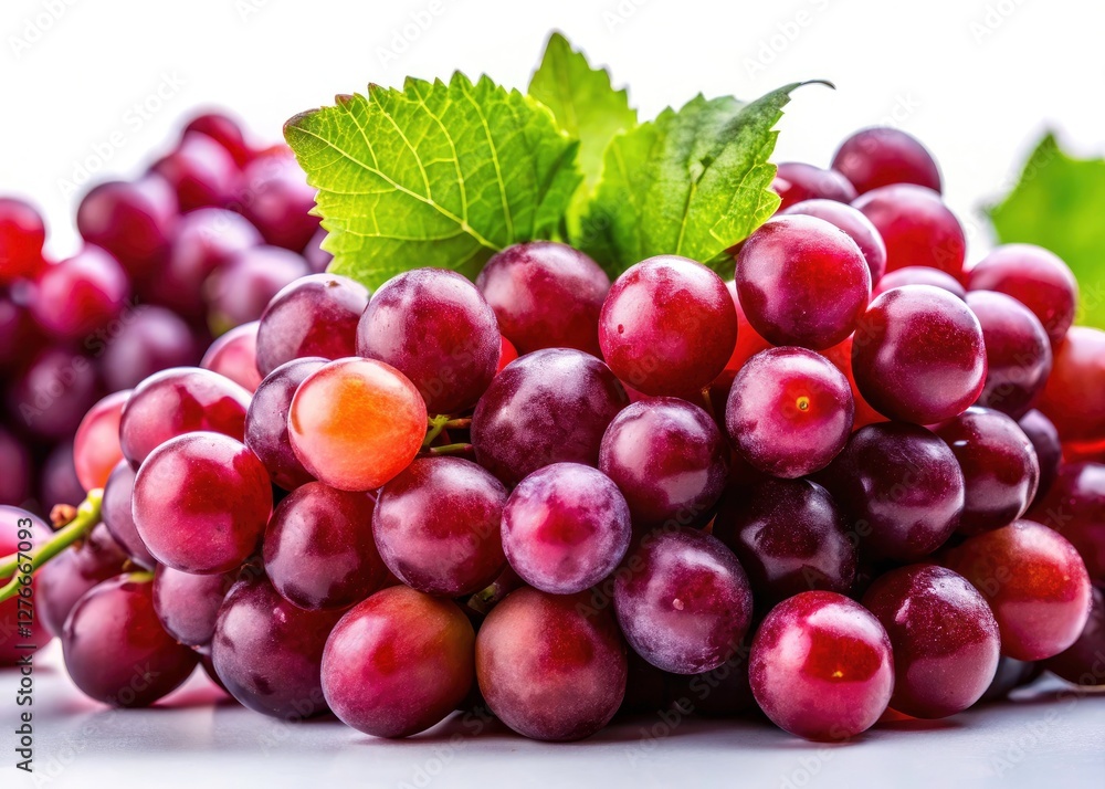 Macro view of juicy red grapes; summer's vibrant, healthy treat, inspiring culinary creations. Macro view of juicy red grapes; summer's vibrant, healthy treat, inspiring culinary creations.
