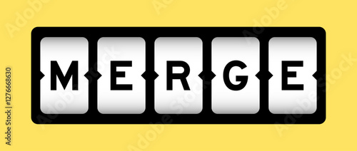Black color in word merge on slot banner with yellow color background