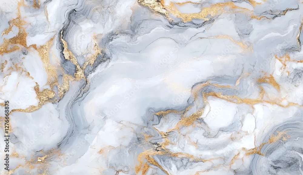 Obraz premium Abstract White & Grey marble textured background. accented by subtle gold veins for an elegant touch.