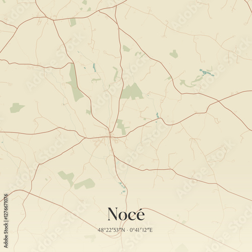 Vintage map of Nocé, France.