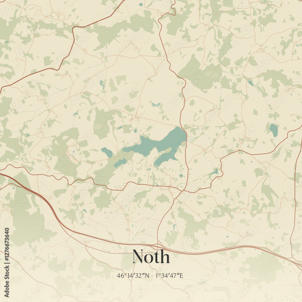 Fototapeta premium Vintage map of Noth, France.