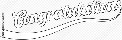 congratulations decorative design lettering on plain Transparent background.  EPS 10.