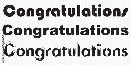 Congratulations !. congratulations Black celebration on Transparent background with confetti. EPS 10.