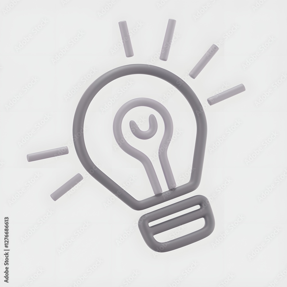Black-and-white icon of light bulb with rays symbolizing inspiration Black-and-white icon of light bulb with rays symbolizing inspiration