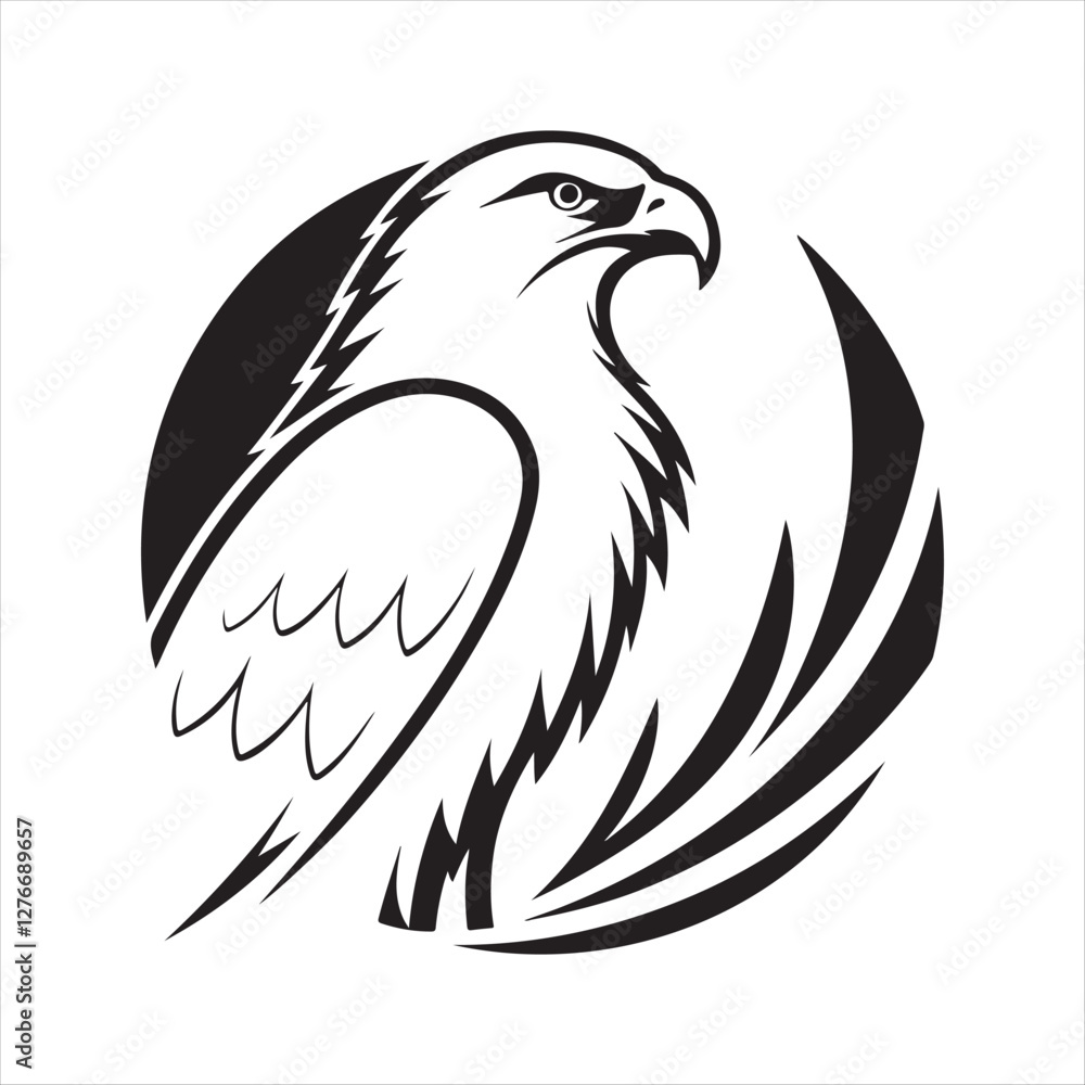 Obraz premium falcon silhouette vector logo illustration