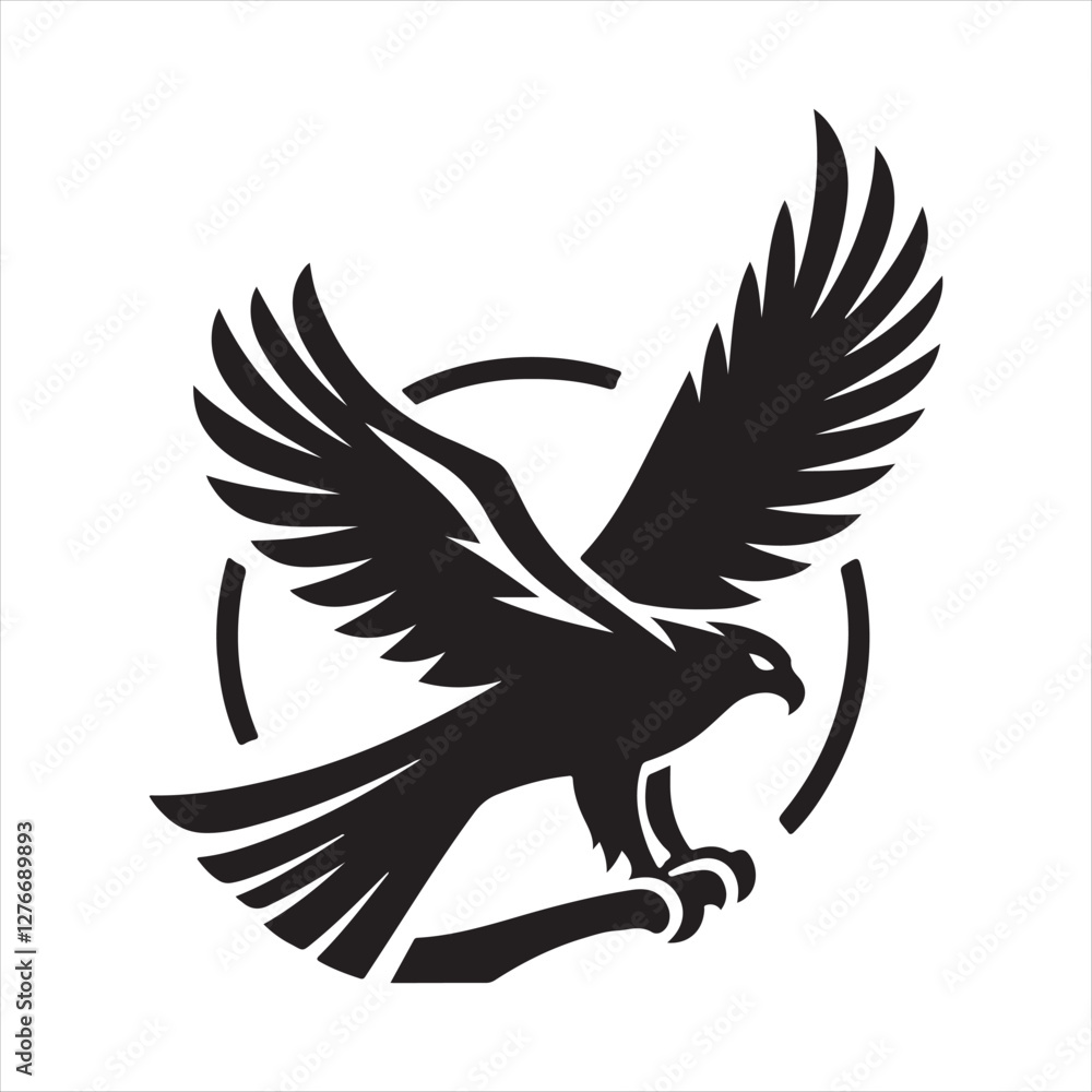 Fototapeta premium falcon silhouette vector logo illustration