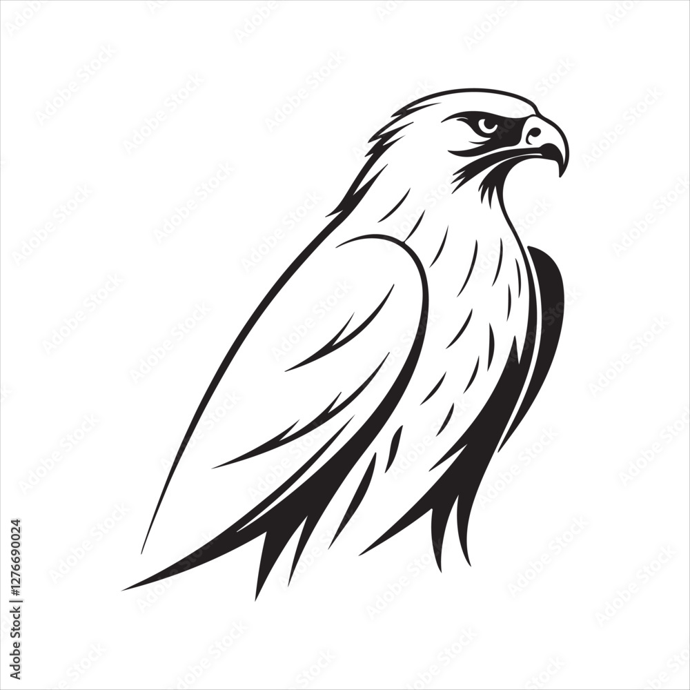 Obraz premium falcon silhouette vector logo illustration