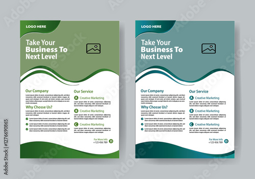 Take Your Business To Next Level, 2 color design layout template 