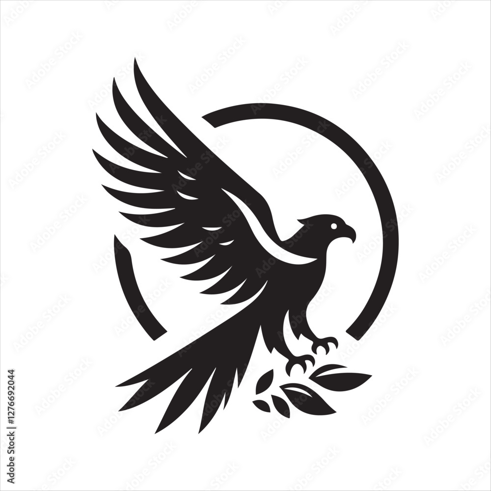 Obraz premium falcon silhouette vector logo illustration
