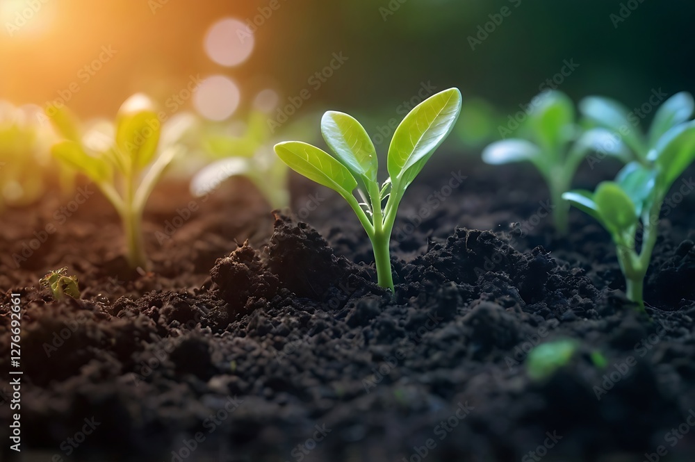 Fototapeta premium Agriculture, World Soil Day, World Environment Day, Sustainability Green Background Image