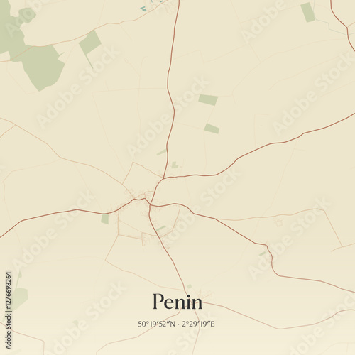 Vintage map of Penin, France.