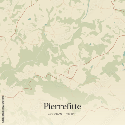 Vintage map of Pierrefitte, France.