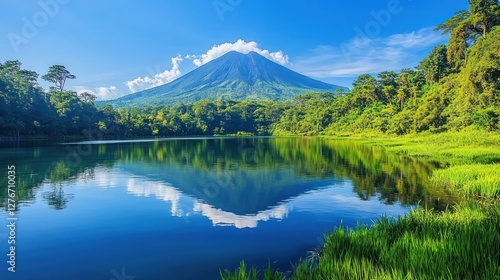 Arenal Volcano's Majestic Reflection: Costa Rican Paradise