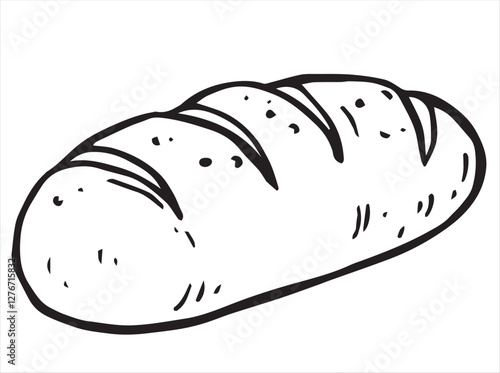 loaf of bread. vector illustration in doodle style