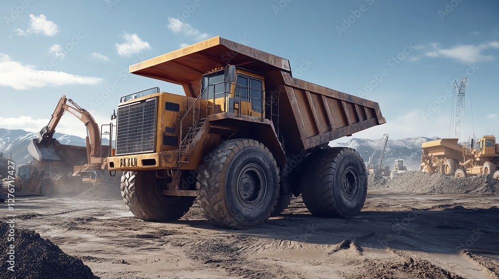 Obraz premium dump truck on the road