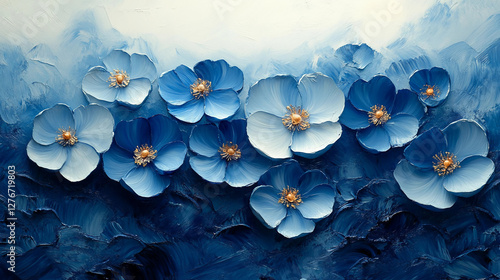 Creative blue floral art