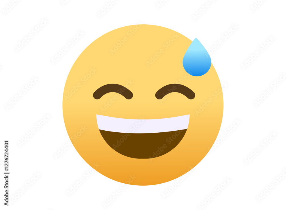 Fototapeta premium Illustration of an Popular Cold Sweat Emoji