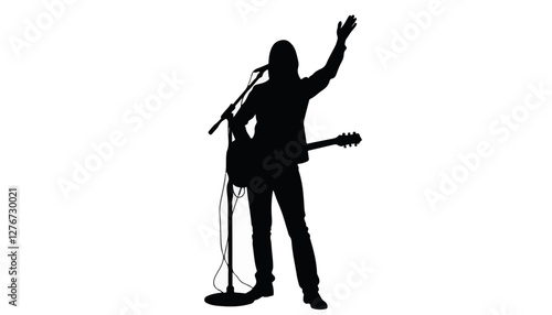 Silhouette of musician performing on stage