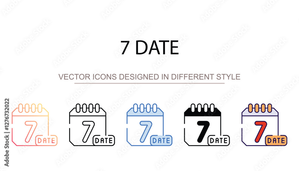 7 Date icon design with white background stock illustration 7 Date icon design with white background stock illustration