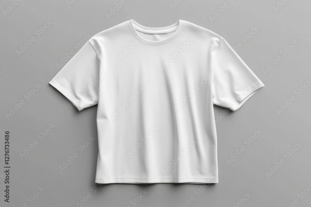 White t-shirt on neutral gray background. Neural network AI generated White t-shirt on neutral gray background. Neural network AI generated