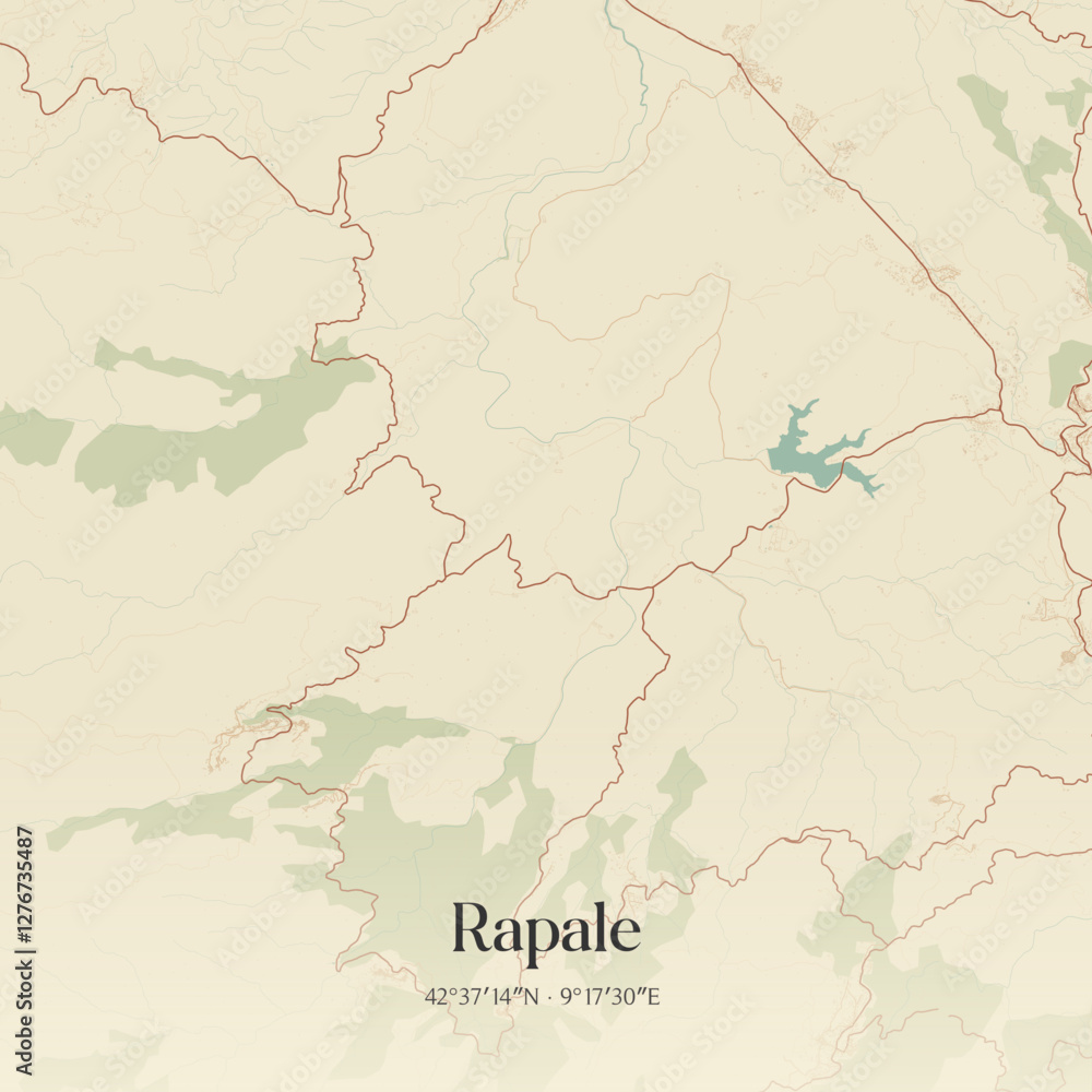 Fototapeta premium Vintage map of Rapale, France.