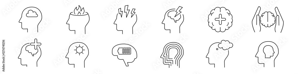 Obraz premium mental health icon. mental health icon set.