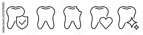 Tooth icon set. Dentist icon