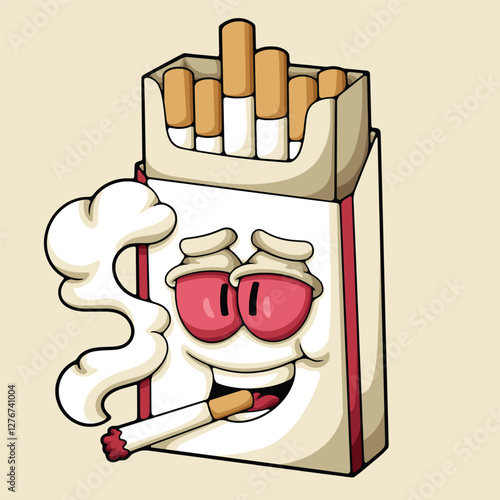 cigarette pack smoke illustration
