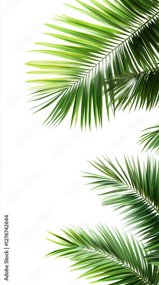 Fototapeta premium palm leaf isolated on white background