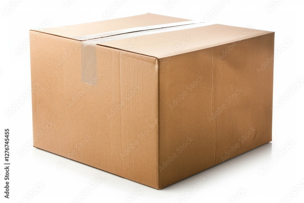 Cardboard box on solid white background. Neural network AI generated Cardboard box on solid white background. Neural network AI generated