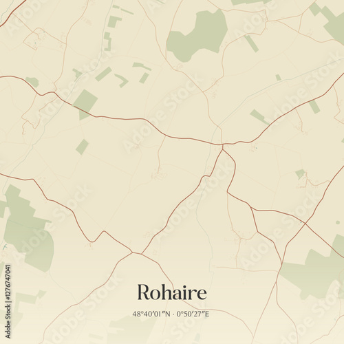 Vintage map of Rohaire, France.