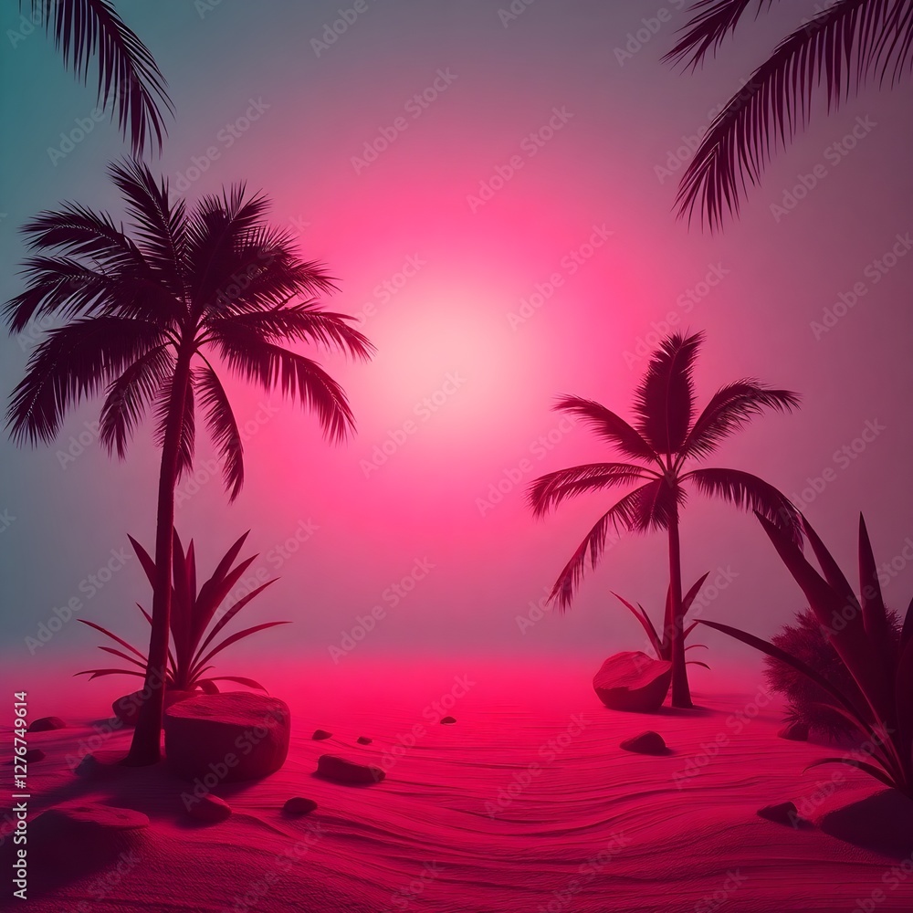 Fototapeta premium palm trees on the beach