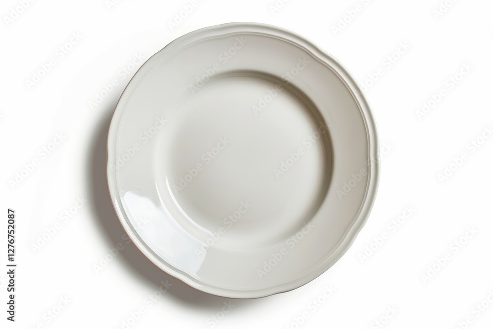 Elegant white plate on isolated background. Neural network AI generated Elegant white plate on isolated background. Neural network AI generated