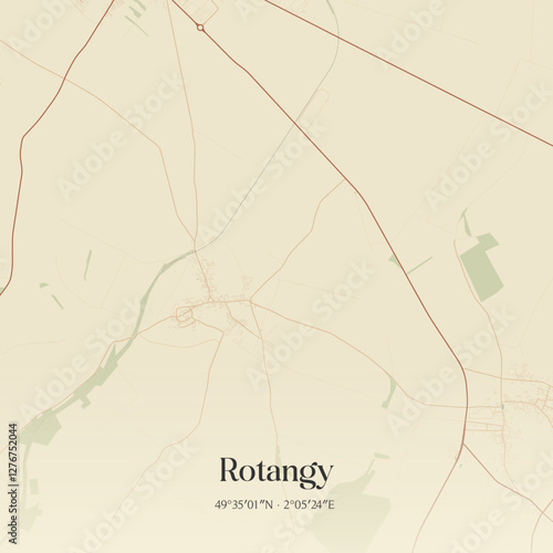 Vintage map of Rotangy, France.