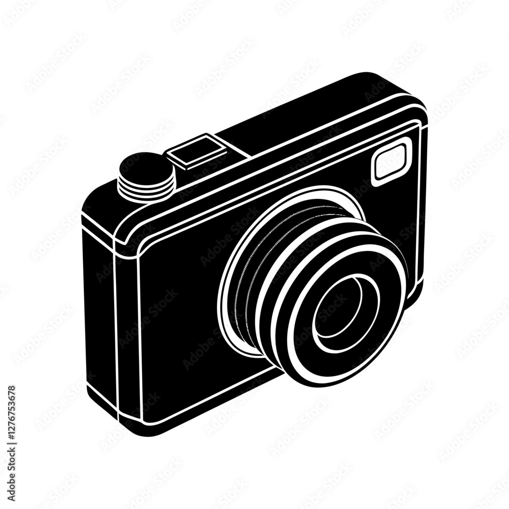Compact digital camera silhouette illustration. Compact digital camera silhouette illustration.
