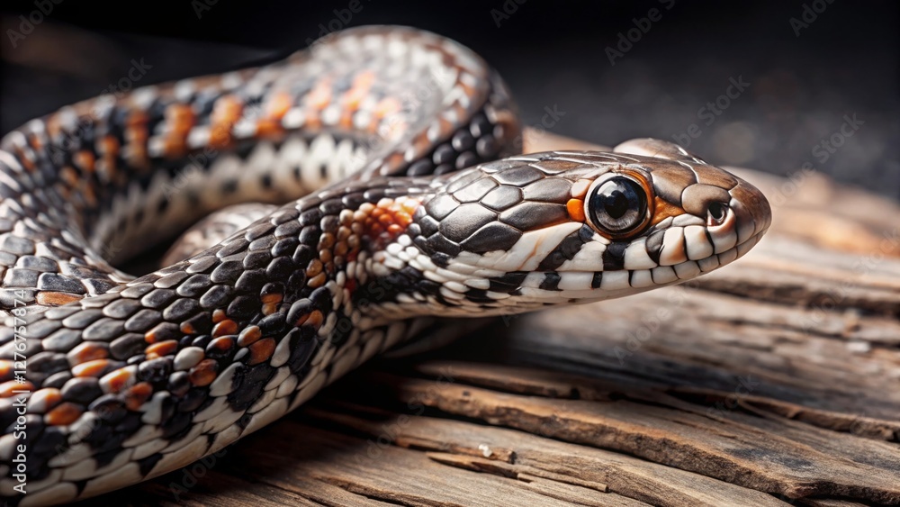 Obraz premium Macro photography of a full-body snake closeup exploration of serpent anatomy in nature