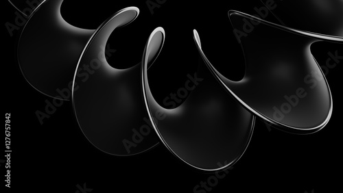 Fototapeta Naklejka Na Ścianę i Meble -  3d Abstract black background Illustration. black futuristic. 3d rendering illustration not AI