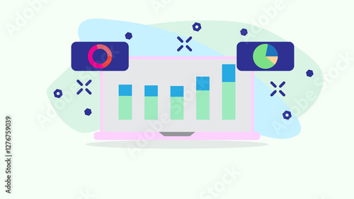 vector illustration of a set of colorful numbers