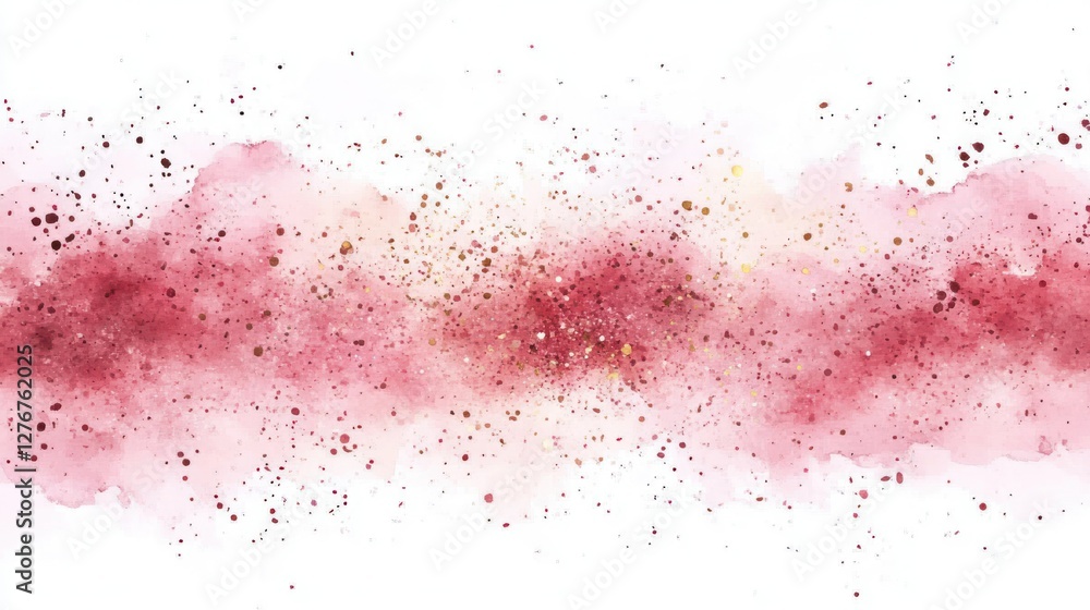 Fototapeta premium Pink gold watercolor splash banner design