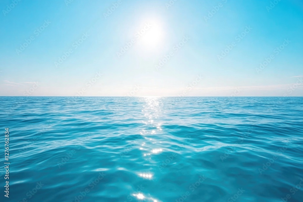 Fototapeta premium vast expanse of deep blue ocean under endless sky symphony of waves whispers of eternity