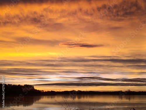 sunset over the river
