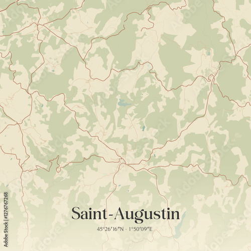 Vintage map of Saint-Augustin, France.
